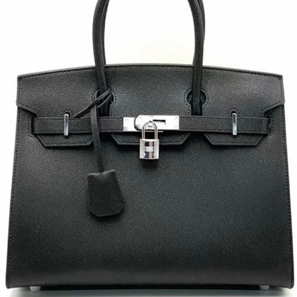 Handbags - Black leather fashion style Birkin handbag purse brand new without tag